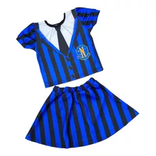 Fantasia Infantil Wandinha Família Addams Vandinha Uniforme