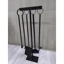 Set De Atizadores Para Parrilla Modelo Nuevo En Pica Carbon 