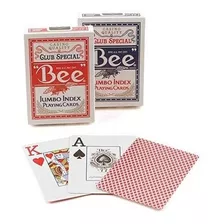 2 Barajas Bee Jumbo Playing Cards Red Y Blue Deck Casino Qu.