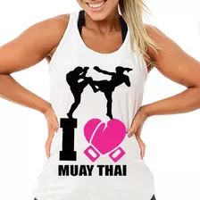 Regata Feminina Branca Academia I Love Muay Thai Ref 267