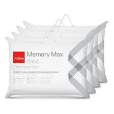 Set 4 Almohadas Memory Max Basic Americana 42 X 62 Cm -rosen Color Blanco