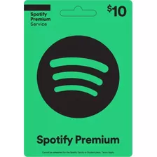 Spotify Premium Tarjeta Gift Card De 10 [ Código Digital ]