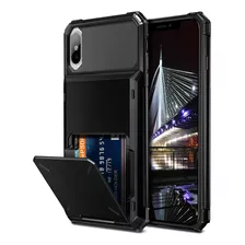 Funda Para iPhone XS Max, Negro/tarjetero/resistente/rigida