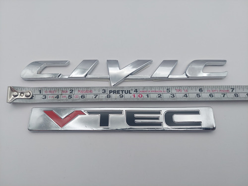 Emblemas Honda Civic Vtec Cromados  Foto 3