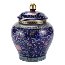 Tarro Decorativo De Jengibre, Porcelana Esmaltada Imperial C
