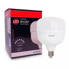 Lâmpada Led Bulbo 50w 6500k Luz Branca Alta Potência Avant Cor Da Luz Branco-frio