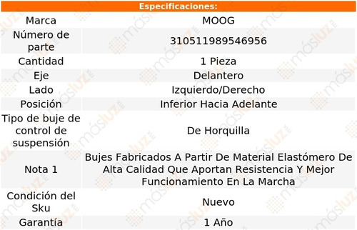 Buje Horquilla Del Izq/der Inf Lexus Gx470 05-09 Moog Foto 3