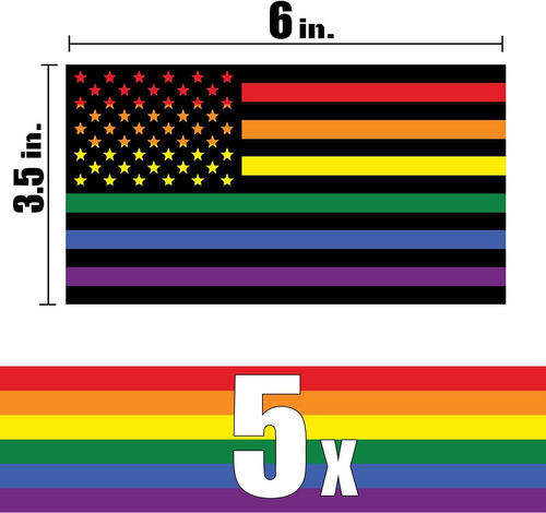 Pride Stickers | Rainbow American Flag Sticker | Lgbtq Vinyl Foto 2