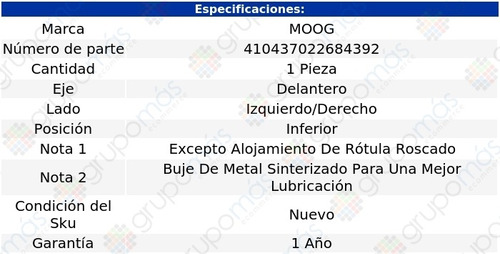 Par Rotulas Del Inf Dodge Ram 1500 Van 95 Al 00 Moog Foto 2