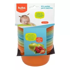 Potes De Papinha Para Bebe Kit Com 6und Azul Buba