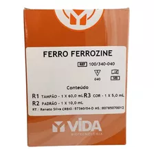 Reagente Ferro Ferrozine 60ml Para Laboratório