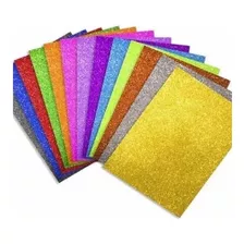 Goma Eva Glitter Colores Surtidos Pack 10 Unidades 40x60