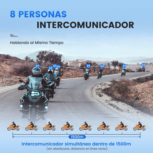 Intercomunicador Audfonos Bt5.1 Para Casco 1500m Ip67 Fm Foto 2