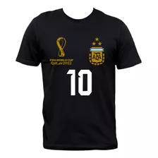 Remera Negra Lionel Messi Camiseta Selección Argentina 2022