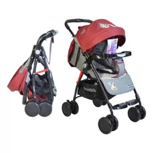 Cochecito De Paseo Bipokids Bbs 15 Coche Cuna Rojo Con Chasis Color Negro