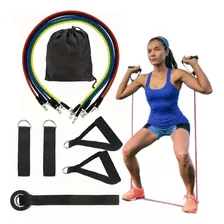 Kit 11 Peças Elásticos Acessórios Para Exercício Em Casa Fit