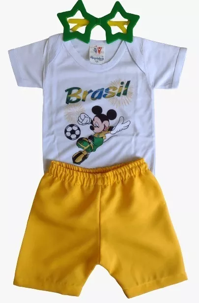 Uniforme Seleção Brasileira Futebol Para Bebe,criança,copa
