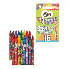  16 Crayones Aroma Frutilla Escolar Colores Pintar Scentos