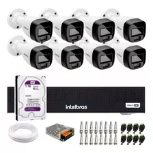 Kit Intelbras 8 Cam Full Color 1220b Dvr Mhdx 3108 C/ Purple