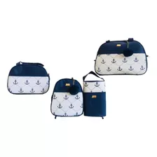 Bolsa Maternidade 5 Peças Elyã Baby Marinheiro Azul