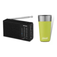 Copo Térmico C Abridor 600ml+ Rádio Aiwa Am/fm Pilha