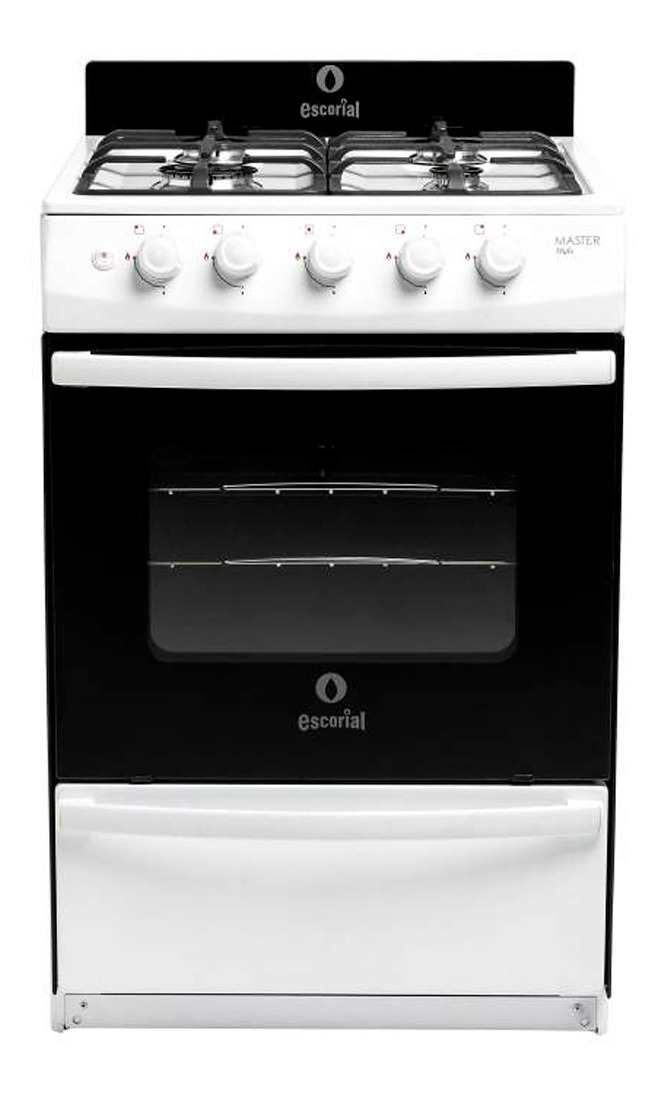 Cocina Escorial Master Style Multigas 56cm Luz En Horno      Blanco