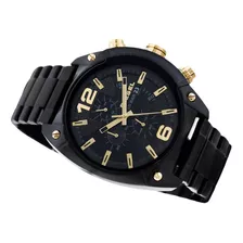 Reloj Diesel® Overflow Dz4504 Black Gold Pavonado Elegante