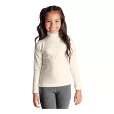 Blusa Infantil Manga Longa Com Gola Em Cotton Feminino Kyly