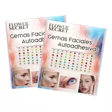 Face Stick X2 Ojos Y Rostro Strass Adhesivo Brillos Colores