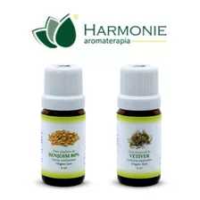 Kit Óleos Essenciais De Benjoim E Vetiver Harmonie 100% Puro