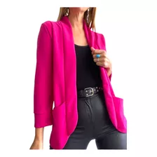 Blazer De Crep De Vestir Mujer Moda