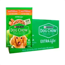 15 Ração Úmida Dog Chow Salmão Adultos Minis E Pequenas 100g