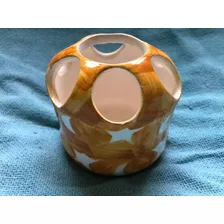 Porta Velas Escovas Porcelana Pintura Lua Estrela Pouco Uso