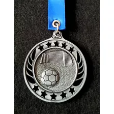 10 Medallas Metálicas Fútbol Cancha