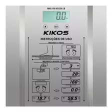 Balança Corporal Digital Pediátrica Kikos Ison Prateada, Até 150 Kg