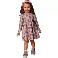 Vestido Infantil Mangas Longas Molecotton Margaridas Milon