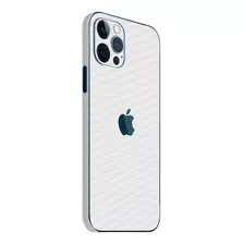 Skin Adesiva Fibra De Carbono Branco Para iPhone 11 Pro Max