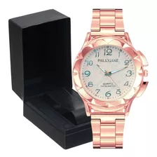 Relógio Feminino Analógico Estiloso Elegante + Caixa Lindo