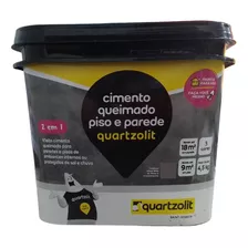 Cimento Queimado Cinza Quartzolit Pronto 4,5kg Parede Piso