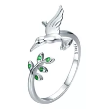 Anillo Colibrí Ajustable Plata Fina 925 