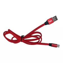 Cable Mallado Trv Micro Usb Carga Rápida 2.4 A Color Rojo