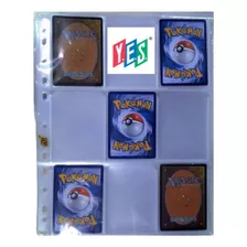 10 Folhas Plástica P/ Fichário Álbum Pasta Pokemon + 6 Cards
