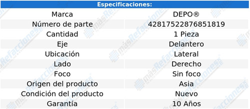 (1) Cuarto Del Lat Der S/foco Depo Para Kia Sorento 21_22 Foto 4