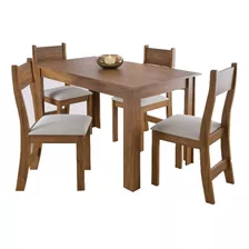 Juego De Comedor 4 Sillas Mesa Rectangular