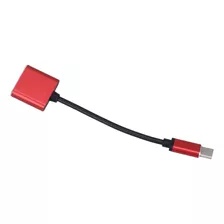 Adaptador De Auriculares Tipo C Rojo De 3,5 Mm, Convertidor