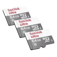 3 Cartão Memoria Micro Sd 64gb Sandisk Original Lacrado C/nf