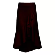 Midi High Waist Irregular Ruffle Skirt