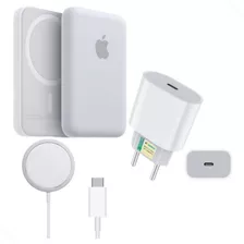 Kit Carregador Magnético Magsafe Indução P/iPhone+fonte 20w 