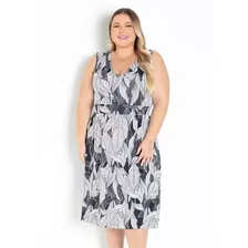  Vestido Floral Com Decote Transpassado Plus Size