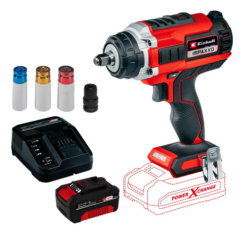 Llave Impacto A Bateria Einhell Impaxxo 400 Nm + Kit 4.0 Ah